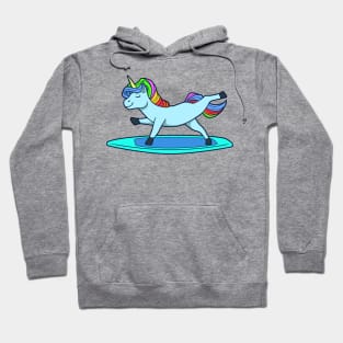 Cartoon Unicorn Does SUP Yoga Hoodie